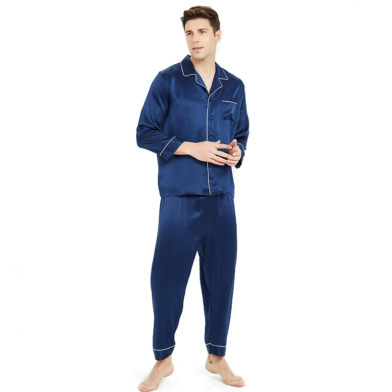 Custom Logo Men′ S Satin Pajama Set Sleepwear Loungewear Pyjama Set