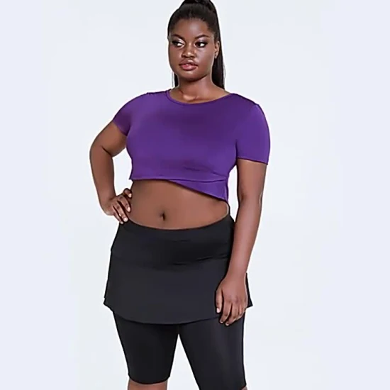 Sexy mujer sin costuras Plus-Size blusa deportiva Women' S Yoga Wear Short-Sleeved Running Shirt